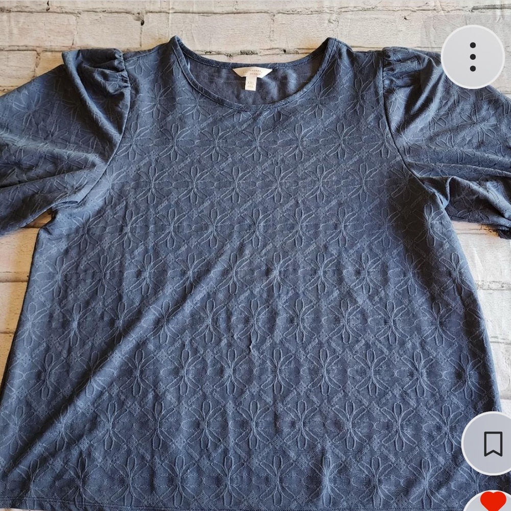 LC Lauren Conrad Blue Ruffled Blouse